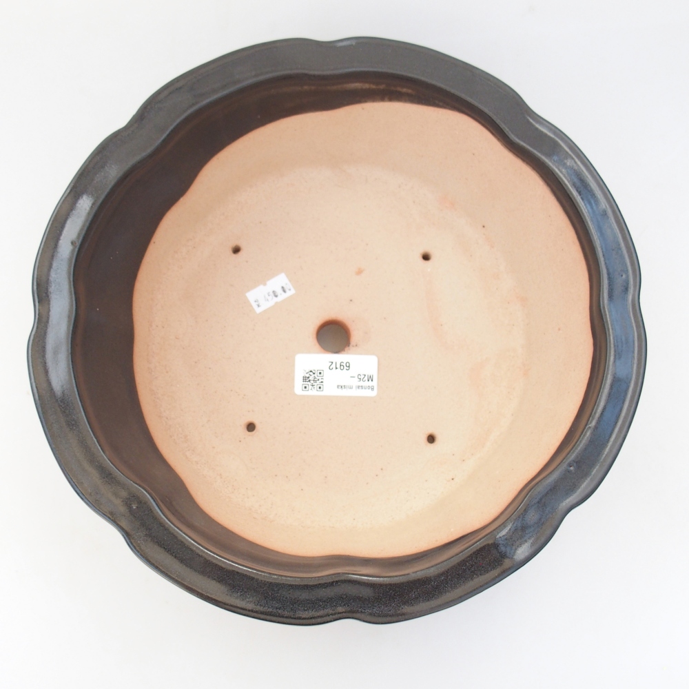 Bonsaischaal van keramiek 26 x 26 x 8 cm, kleur rood