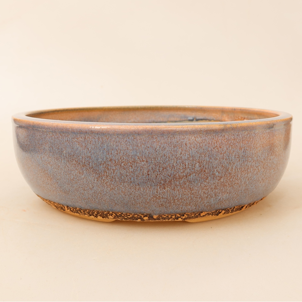 Keramische bonsaipot 24 x 24 x 7,5 cm, kleur: blauw