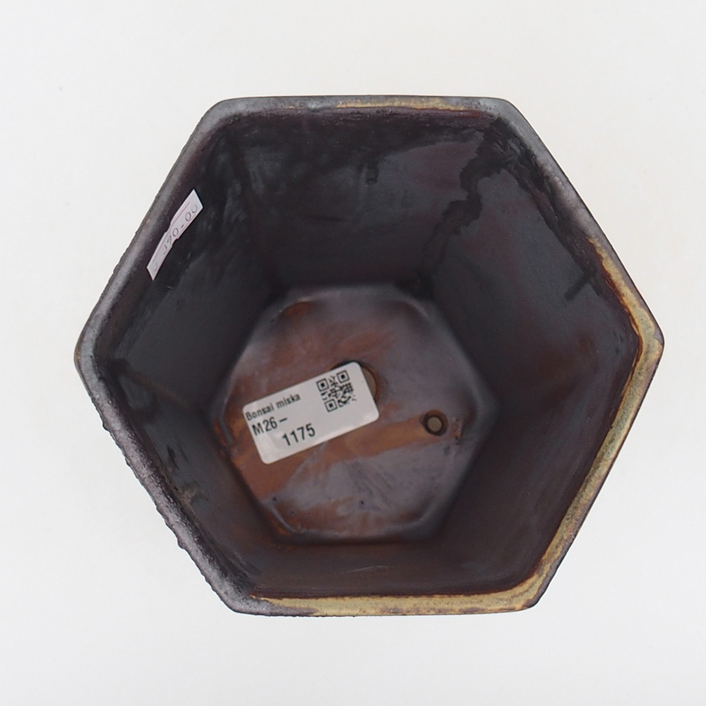 Bonsaischaal van keramiek 13 x 11,5 x 17 cm, groen