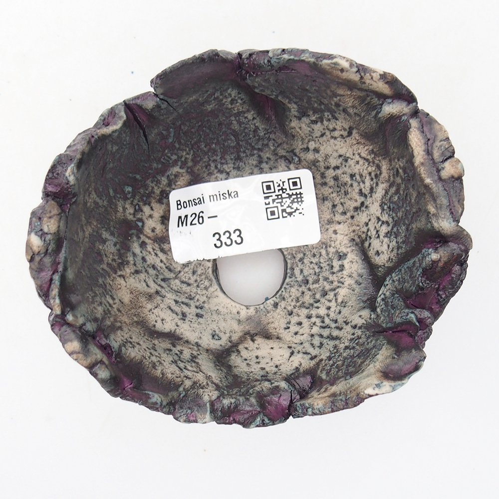 Keramische schaal 9,5 x 8,5 x 6 cm , kleur paars