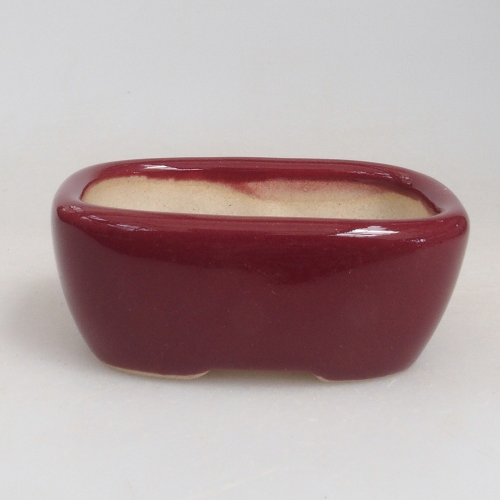 Mini bonsaischaal 5,5 x 4,5 x 2 cm, bordeauxrood