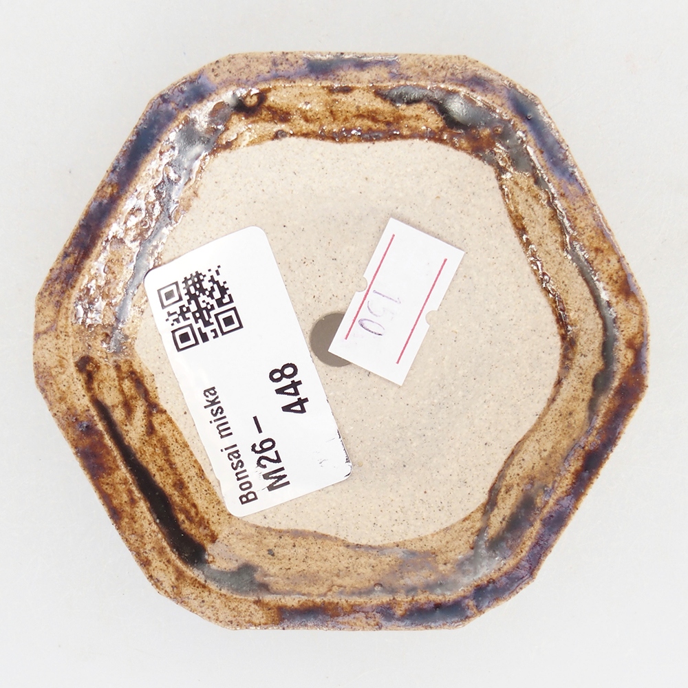 Bonsaischaal van keramiek 8,5 x 8 x 2,5 cm, bruin