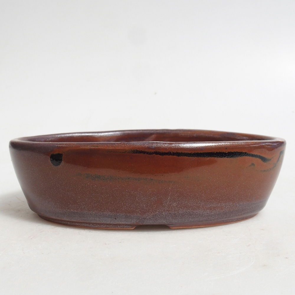 Bonsaischaal van keramiek 15 x 9,5 x 4 cm, bruin