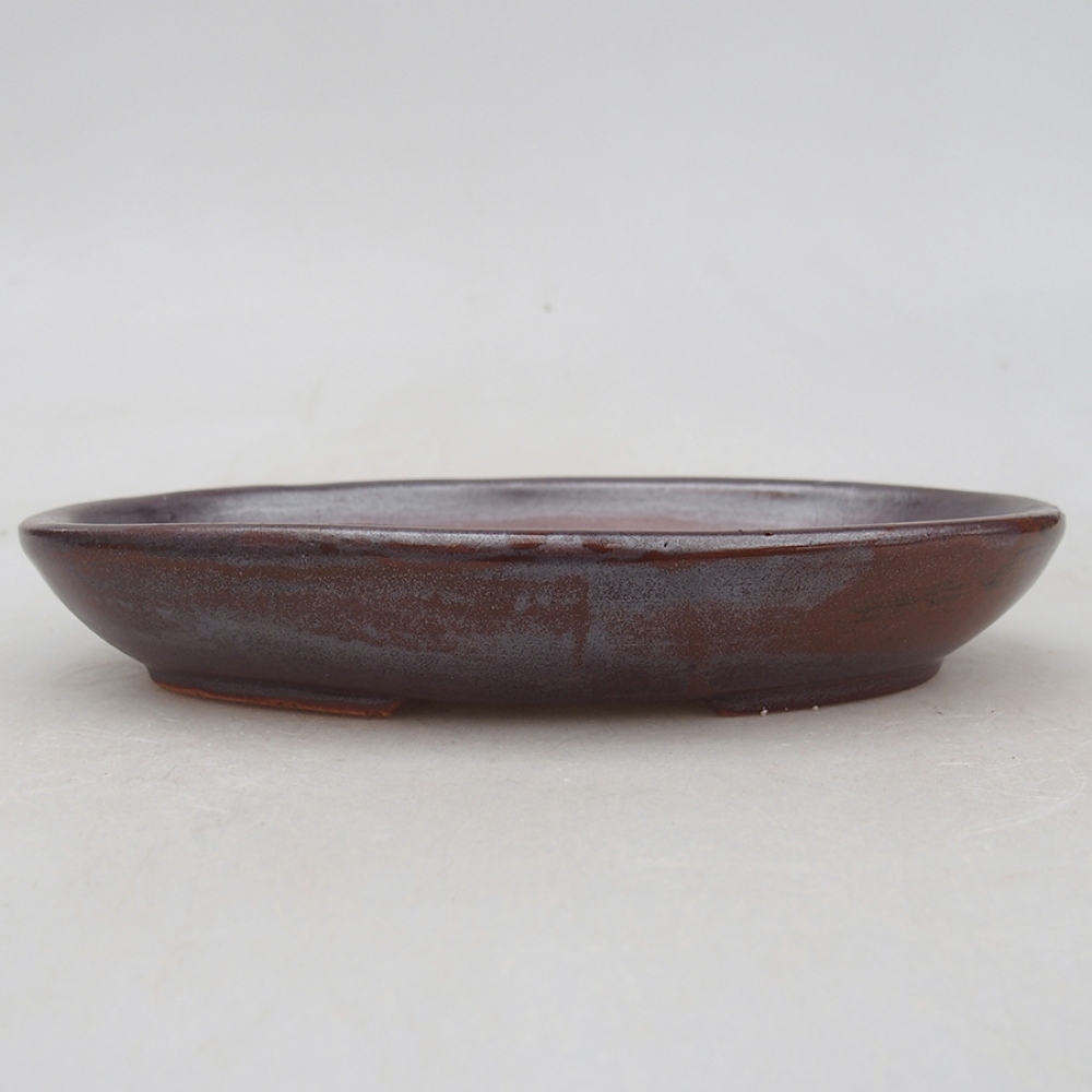 Bonsaischaal van keramiek 15,5 x 11 x 2,5 cm, bruin