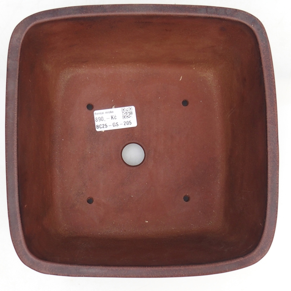 Bonsaischaal van keramiek 21 x 21 x 13 cm, bruin