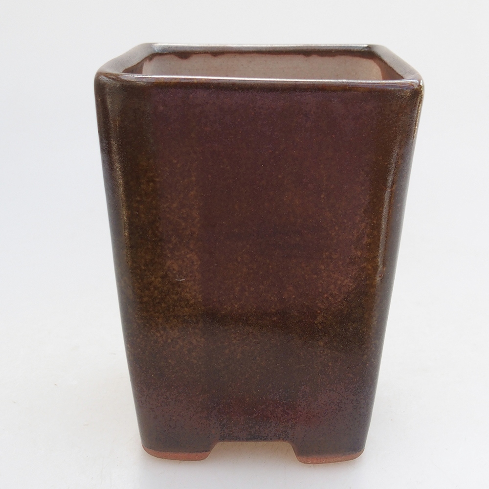 Bonsaischaal van keramiek 7 x 7 x 9,5 cm, bruin