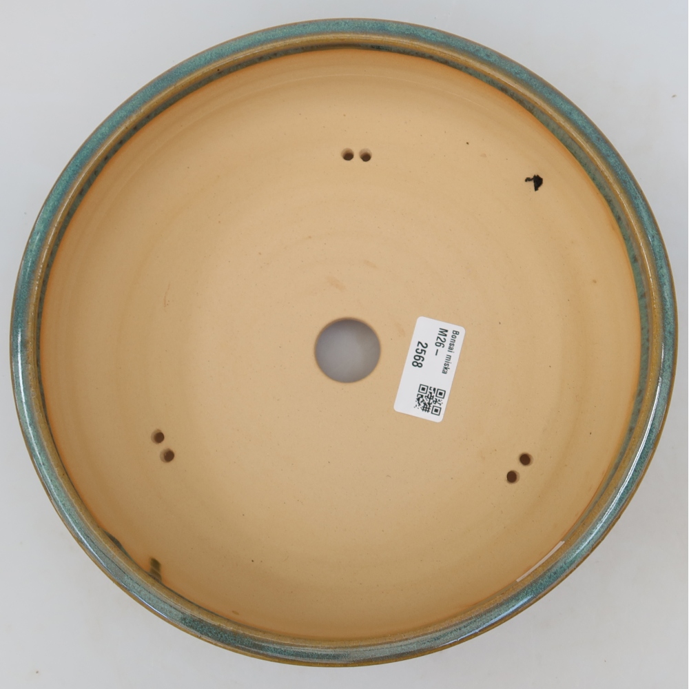 Keramische bonsaipot 23,5 x 23,5 x 6 cm, kleur: blauw