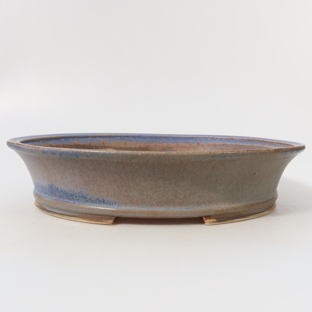 Keramische bonsaipot 27 x 24,5 x 5,5 cm, kleur: blauw