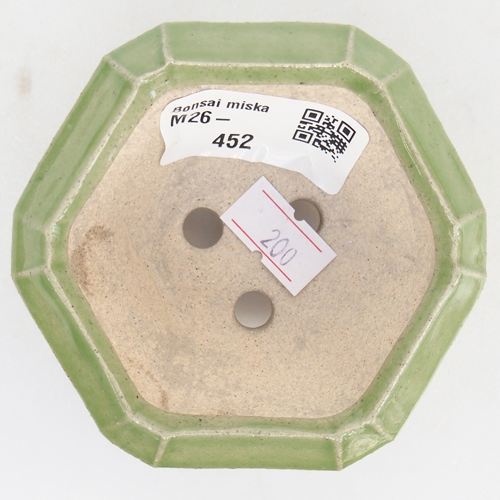 Bonsaischaal van keramiek 8,5 x 8 x 4 cm, groen