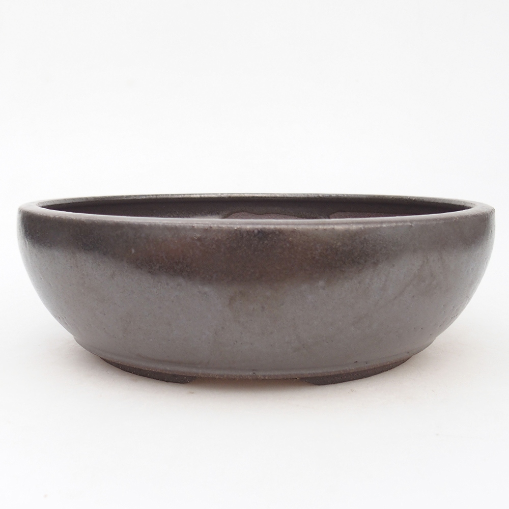 Bonsaischaal van keramiek 20 x 20 x 6,5 cm, metaalkleur