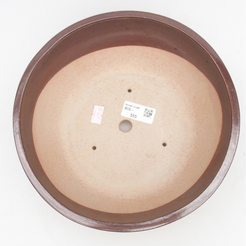 Bonsaischaal van keramiek 24,5 x 24,5 x 7,5 cm, bruin