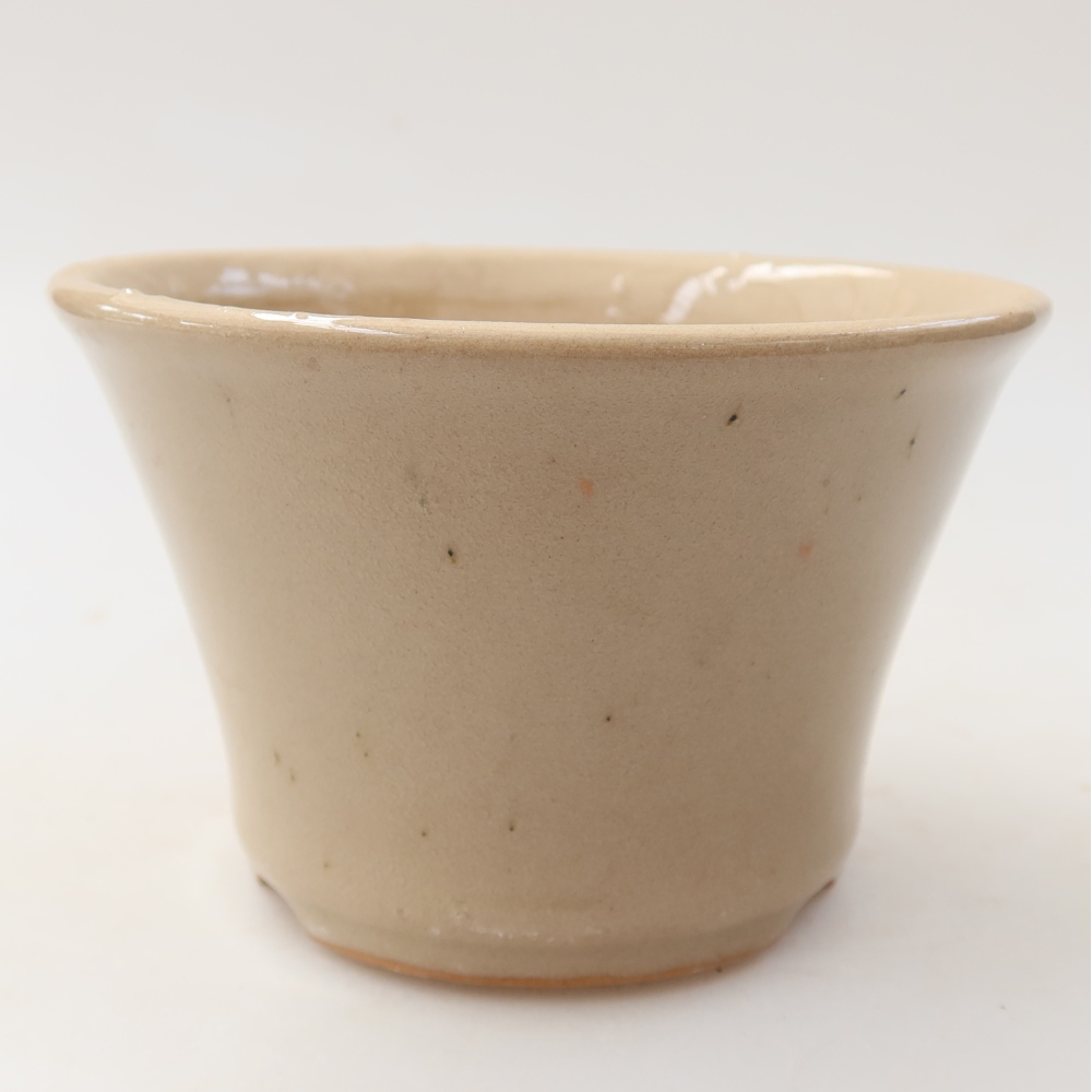 Keramische bonsaipot 11 x 11 x 7 cm, kleur: beige