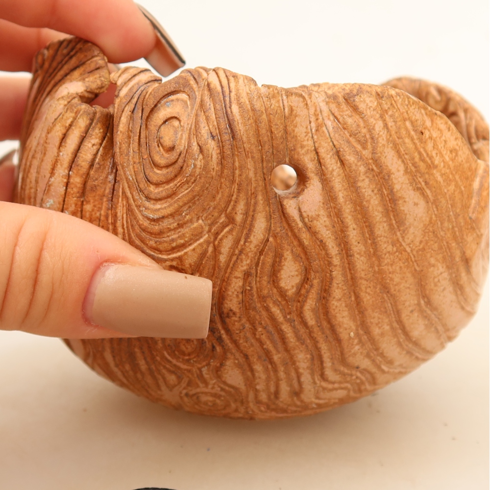 Keramische schaal voor Kokedama, 9,5 x 9 x 8 cm, kleur: roze