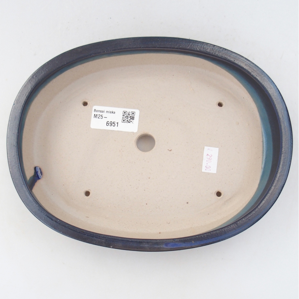 Bonsaischaal van keramiek 26 x 26 x 8 cm, kleur rood