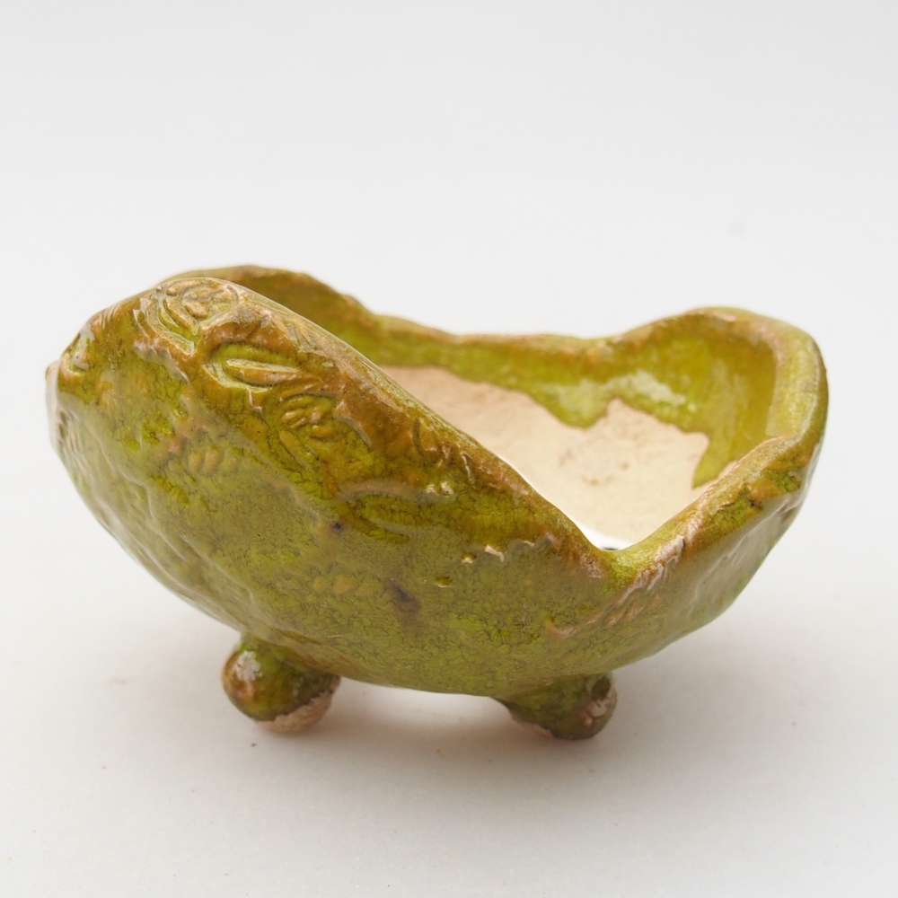 Keramisch Schelp 9 x 8,5 x 5,5 cm , kleur groen