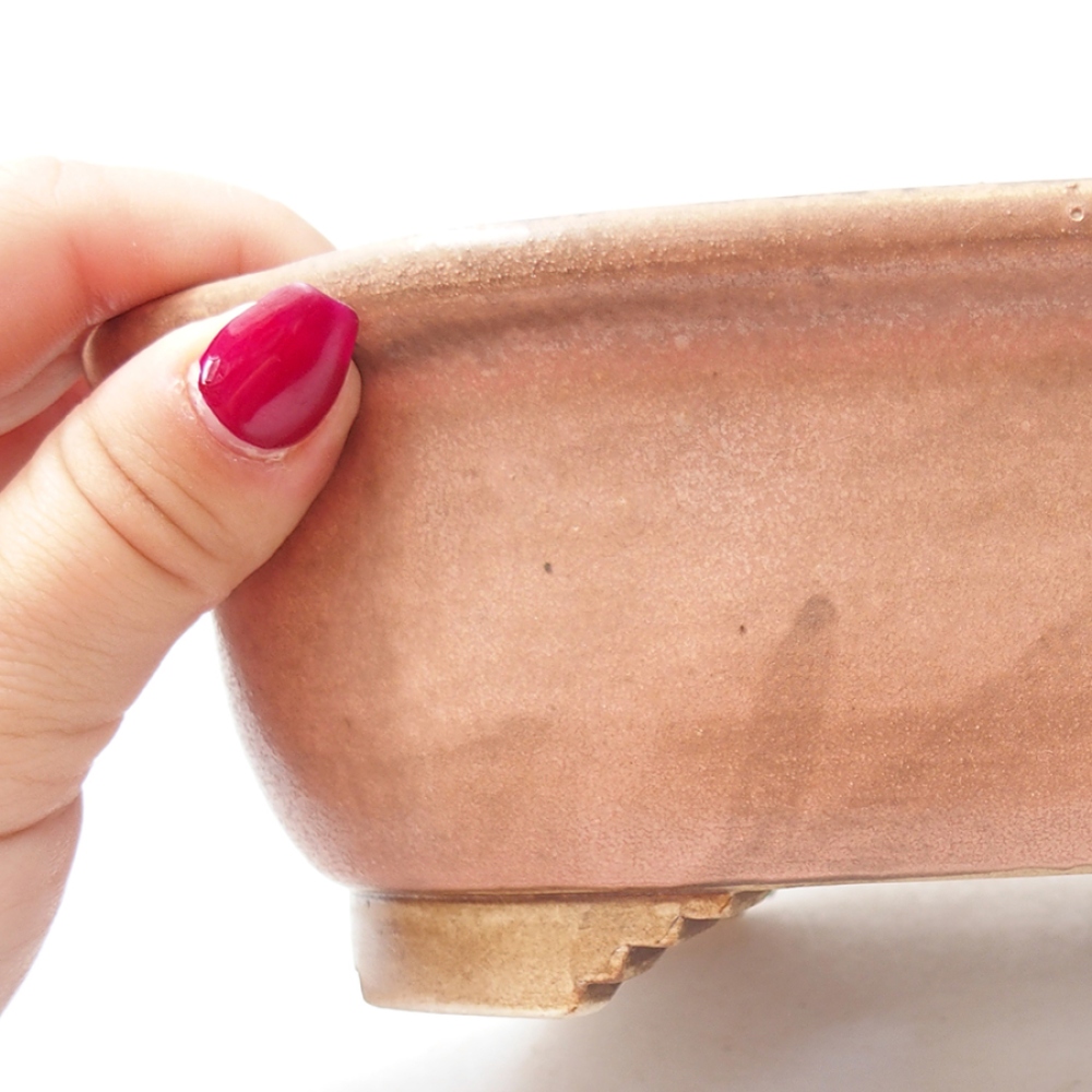 Bonsaischaal van keramiek 20 x 16 x 7 cm, roze