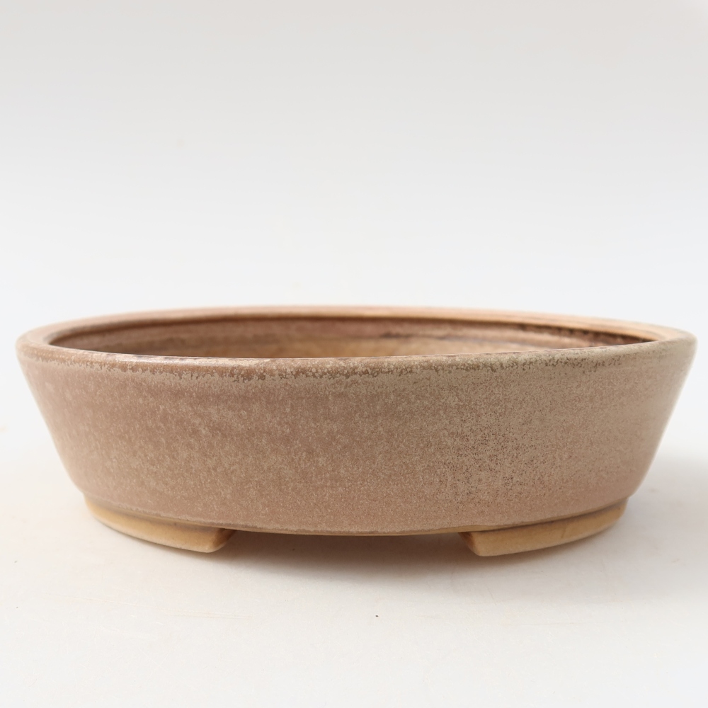 Bonsaischaal van keramiek 15 x 14 x 4 cm, roze