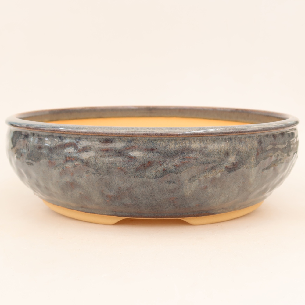 Keramische bonsaipot 26,5 x 26,5 x 7,5 cm, kleur grijs