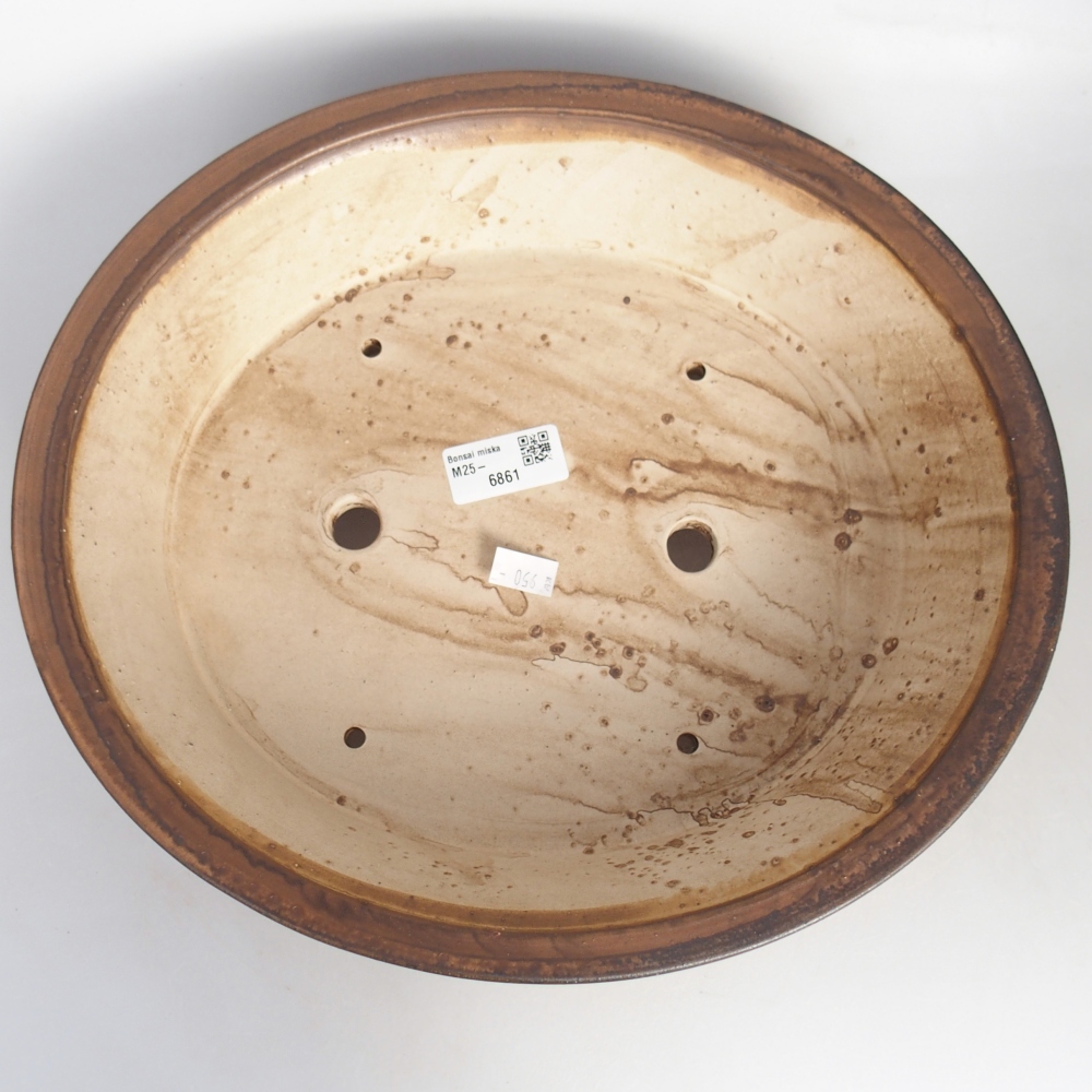 Bonsaischaal van keramiek 32 x 29 x 7 cm, bruin