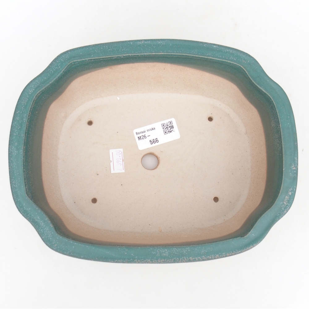 Bonsaischaal van keramiek 22 x 18 x 7,5 cm, kleur blauw