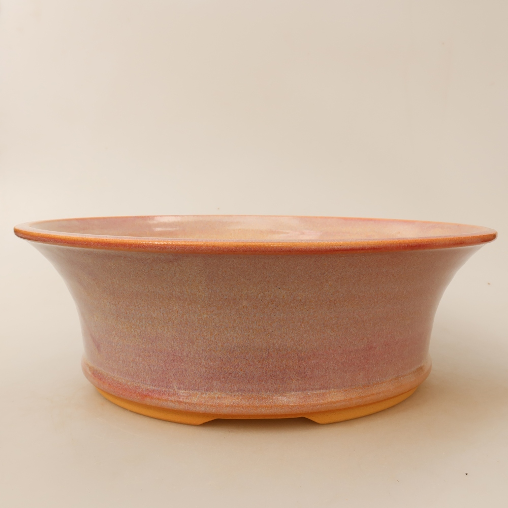 Keramische bonsaipot 27 x 27 x 9 cm, kleur roze