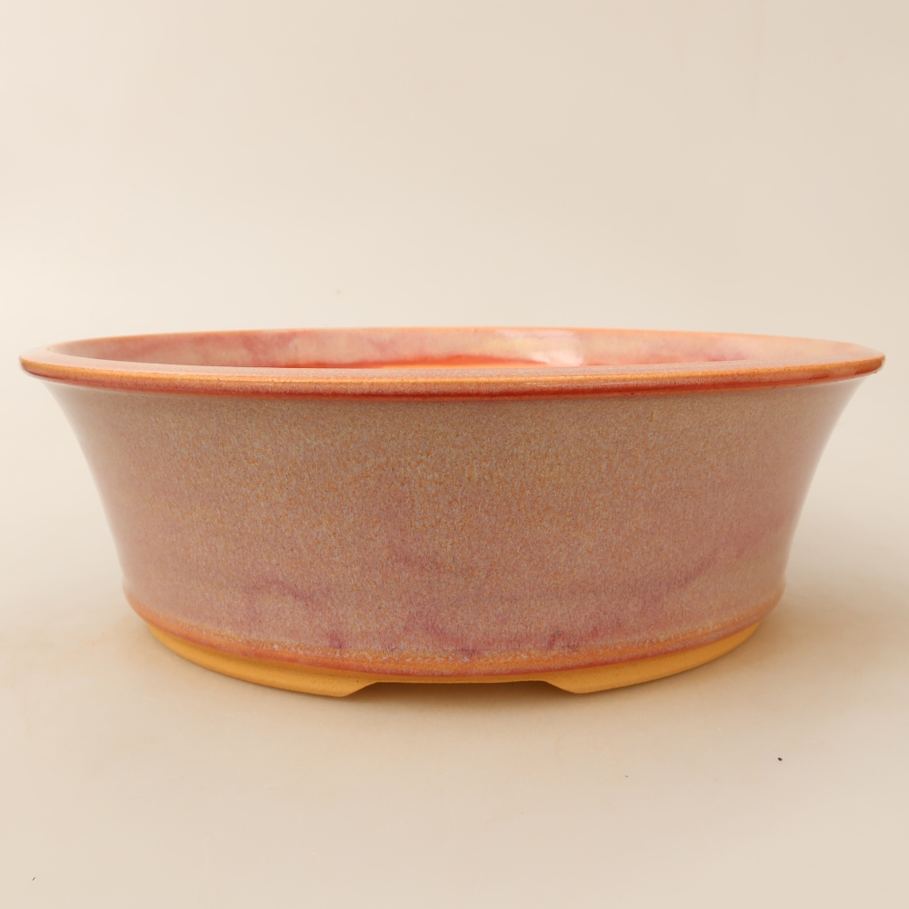 Keramische bonsaipot 25 x 25 x 8 cm, kleur: roze
