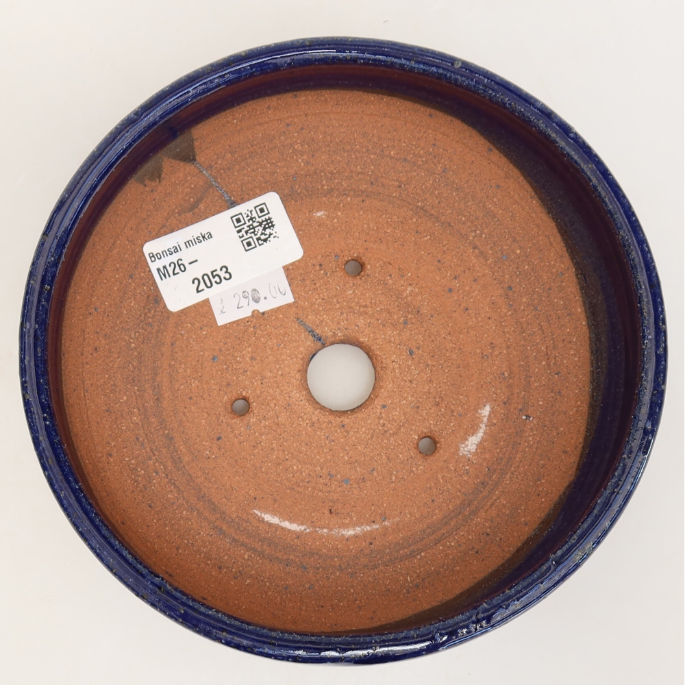 Keramische bonsaipot 15,5 x 15,5 x 5 cm, kleur: blauw