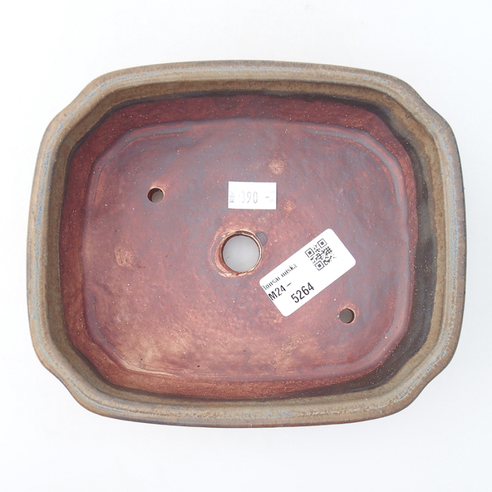 Bonsaischaal van keramiek 17,5 x 14 x 4,5 cm, kleur blauw