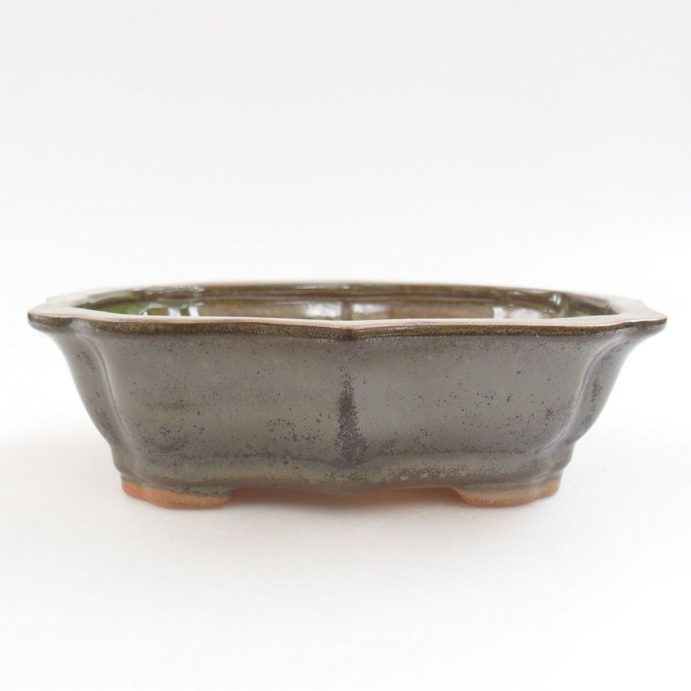 Bonsaischaal van keramiek 22 x 17 x 5 cm, groen