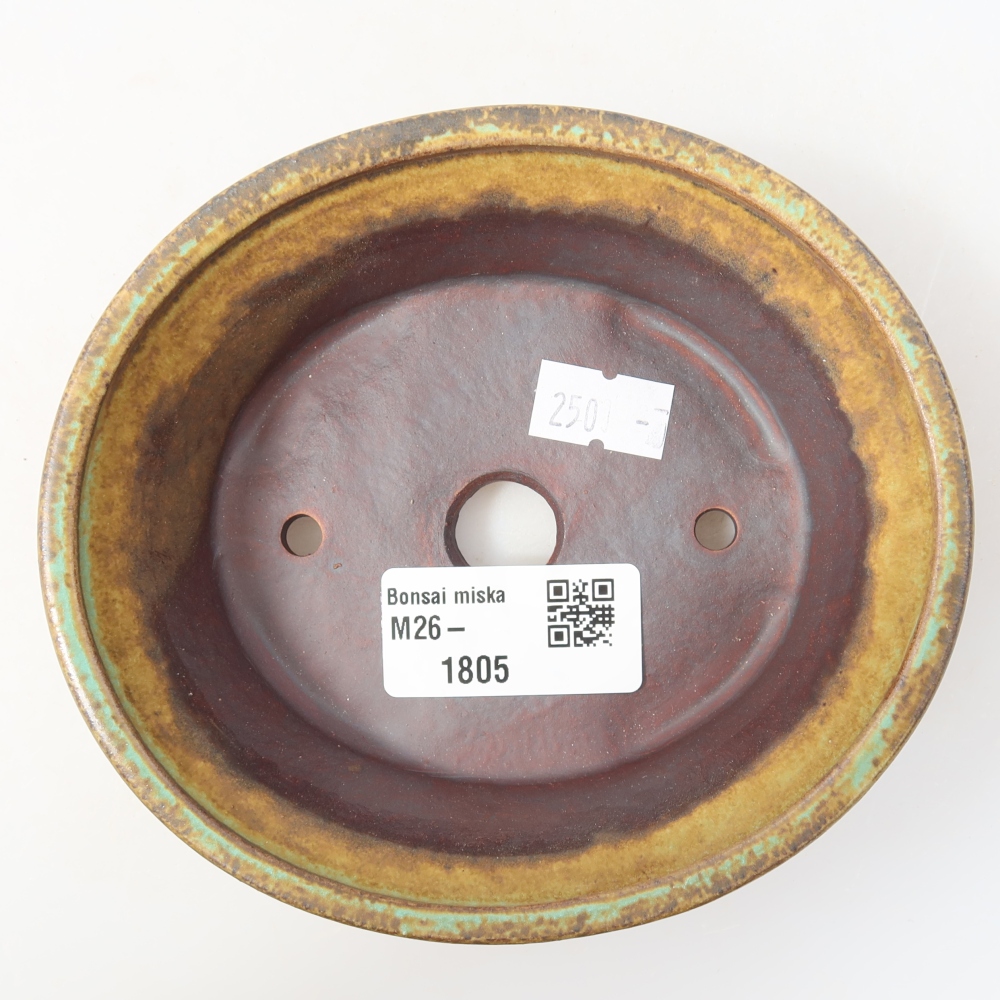 Keramische bonsaipot 12,5 x 11,5 x 4 cm, kleur groen