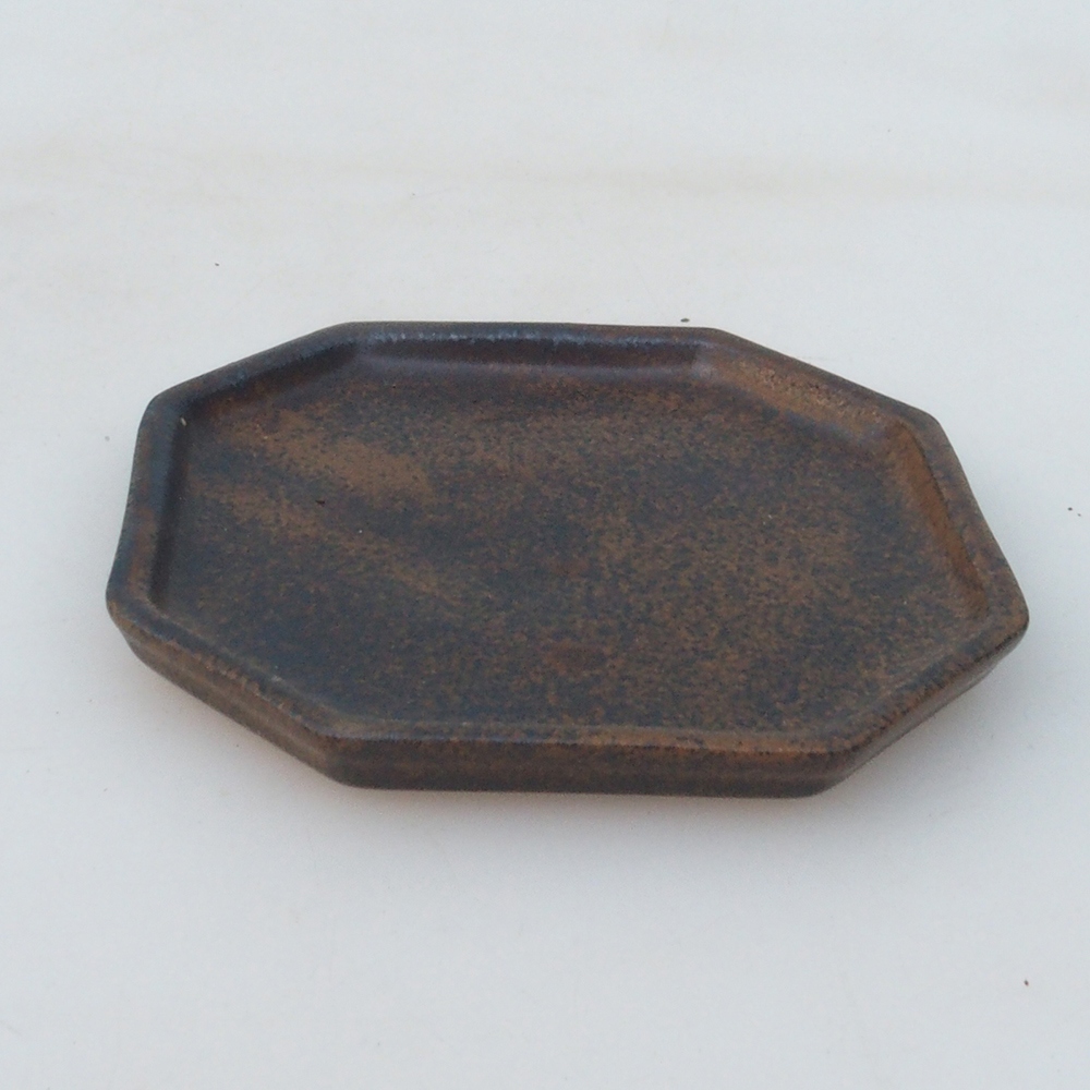 Keramische kom H13 -12 x 12 x 1 cm - bruin