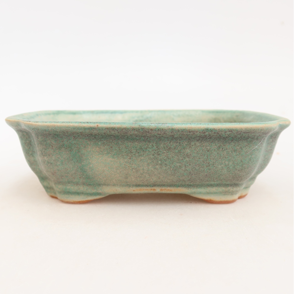 Bonsaischaal van keramiek 15,5 x 12 x 4,5 cm, groen