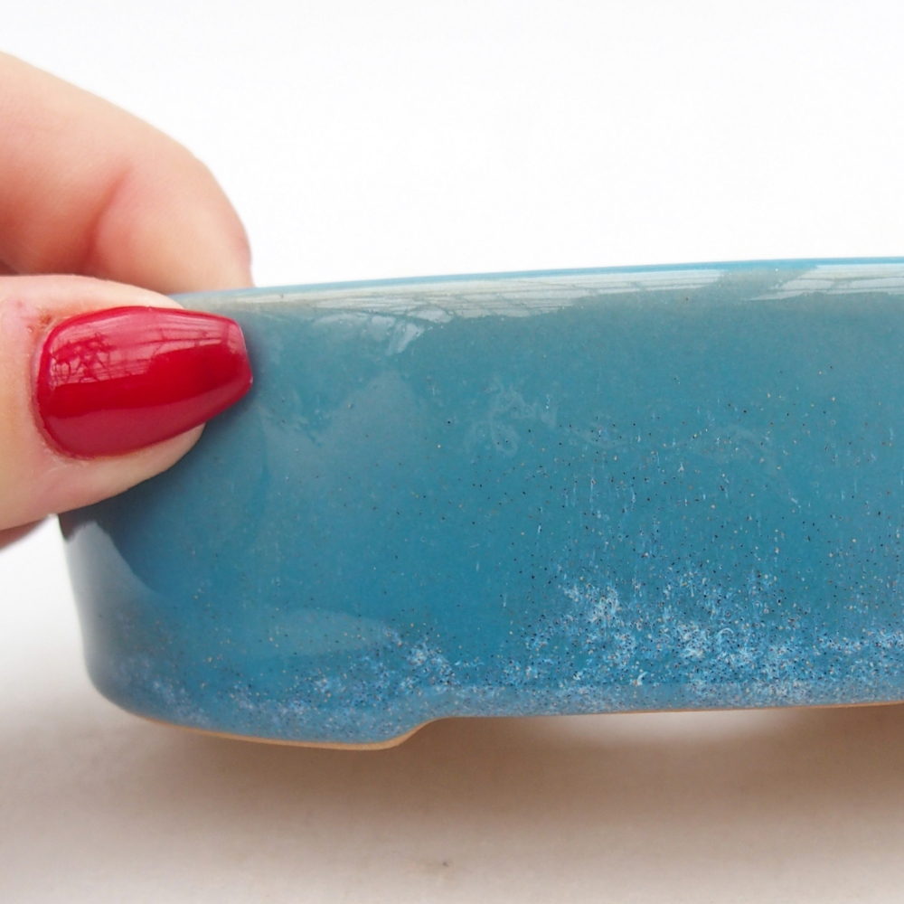 Bonsaischaal van keramiek 26 x 26 x 8 cm, kleur rood