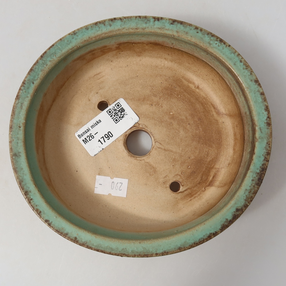 Keramische bonsaipot 15,5 x 14,5 x 4 cm, kleur groen