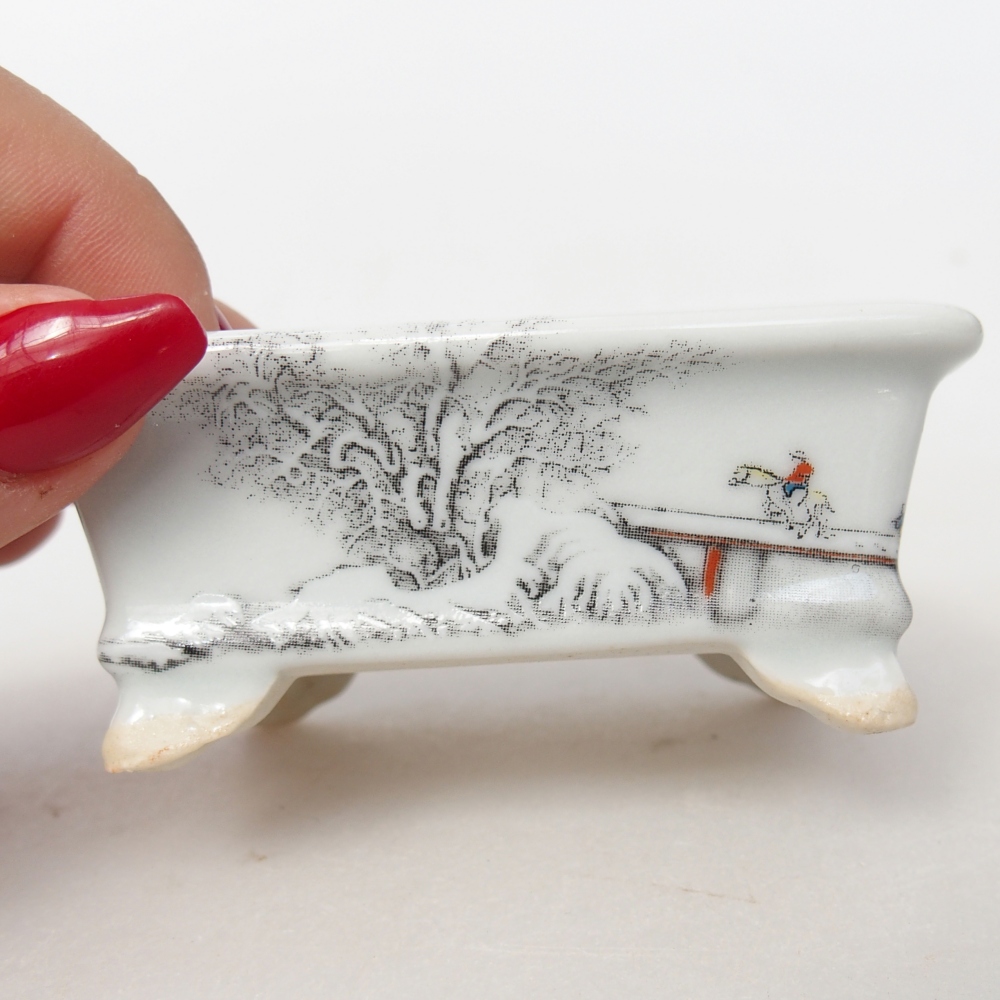 Mini bonsaischaal 8 x 6 x 3 cm, wit