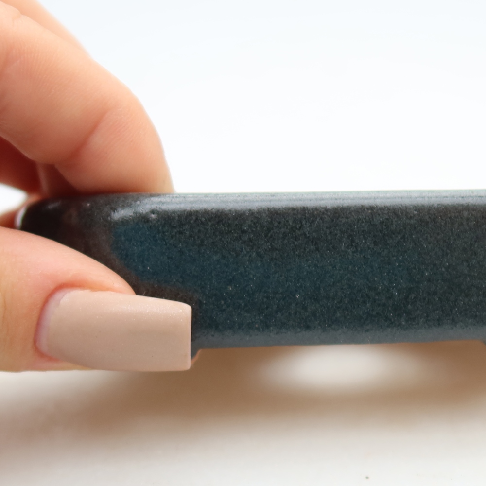 Keramische bonsaischaal 10 x 8 x 2,5 cm, kleur grijs