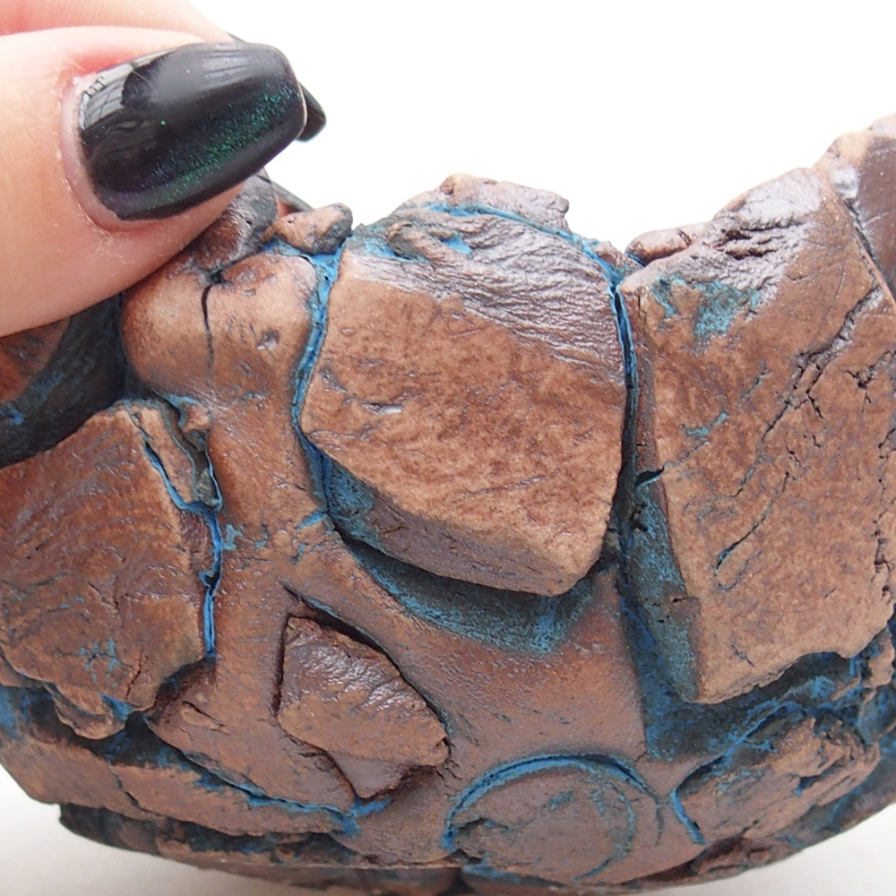 Keramisch Schelp 11,5 x 11 x 7,5 cm , kleur blauw