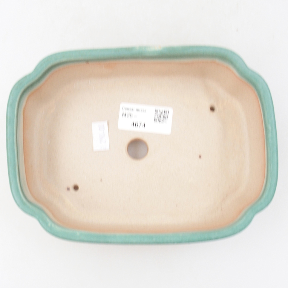 Bonsaischaal van keramiek 18 x 13 x 5 cm, groen