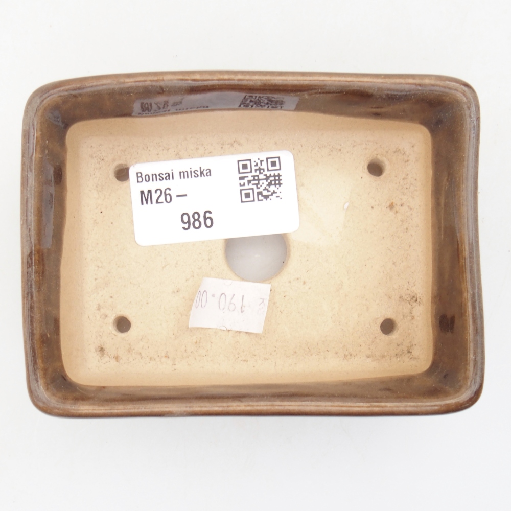 Bonsaischaal van keramiek 10 x 7 x 3,5 cm, bruin