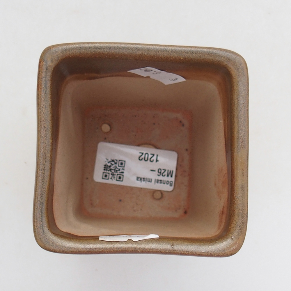 Bonsaischaal van keramiek 7,5 x 7,5 x 10,5 cm, bruin