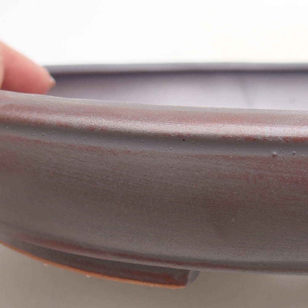 Bonsaischaal van keramiek 24 x 19,5 x 4 cm, metaalkleur