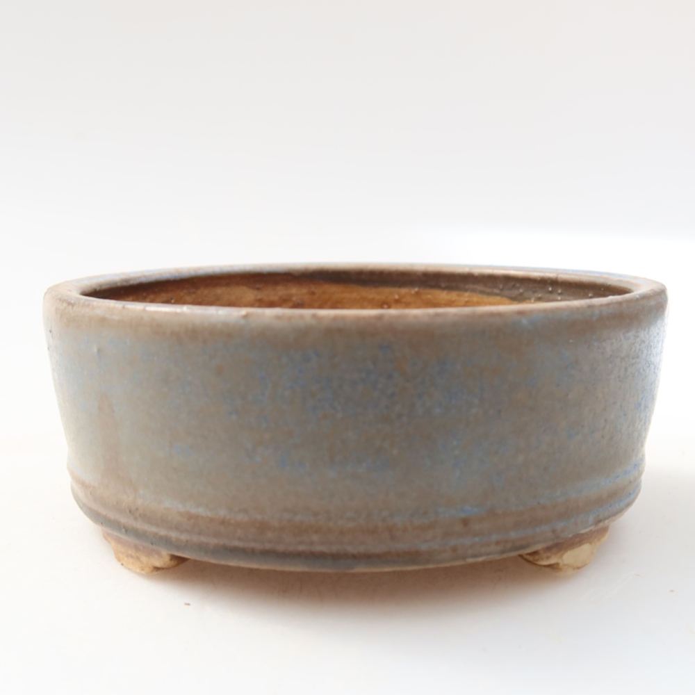 Bonsaischaal van keramiek 9 x 9 x 3,5 cm, kleur blauw