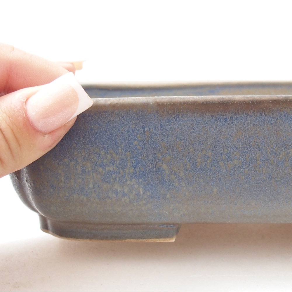Bonsaischaal van keramiek 17,5 x 14 x 5 cm, kleur blauw