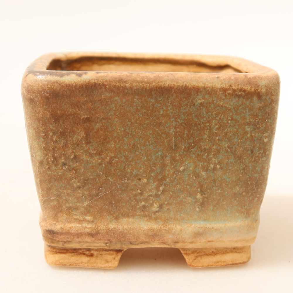 Bonsaischaal van keramiek 6 x 6 x 4,5 cm, groen