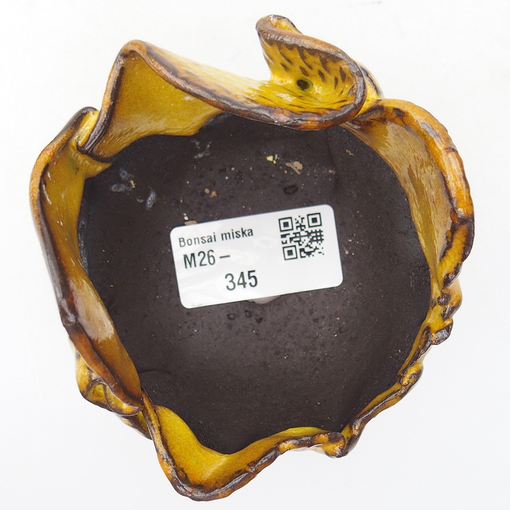 Schelp van keramiek 8,5 x 7,5 x 7 cm , kleur geel