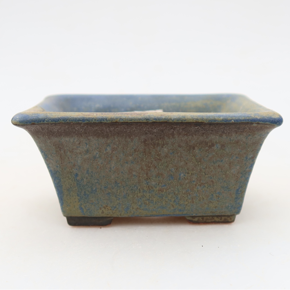 Bonsaischaal van keramiek 8,5 x 6 x 4 cm, kleur blauw