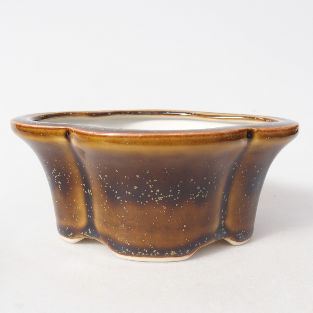 Bonsaischaal van keramiek 12,5 x 10 x 5,5 cm, geel