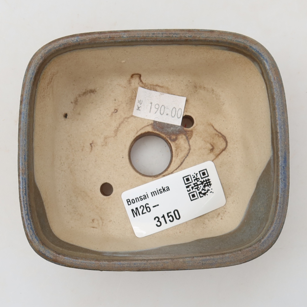Keramische bonsaischaal 10 x 8,5 x 4 cm, kleur: blauw