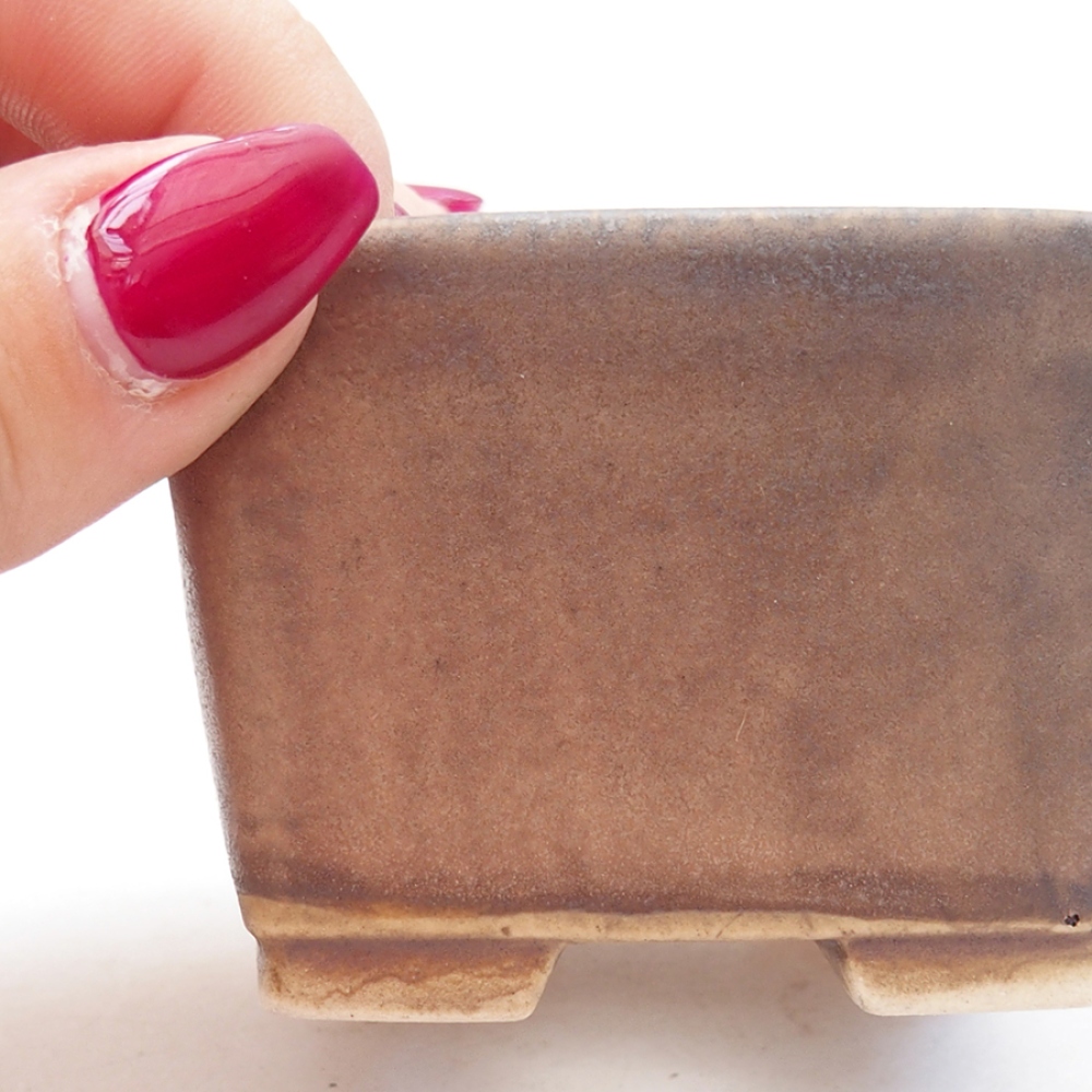 Bonsaischaal van keramiek 6 x 6 x 4,5 cm, roze