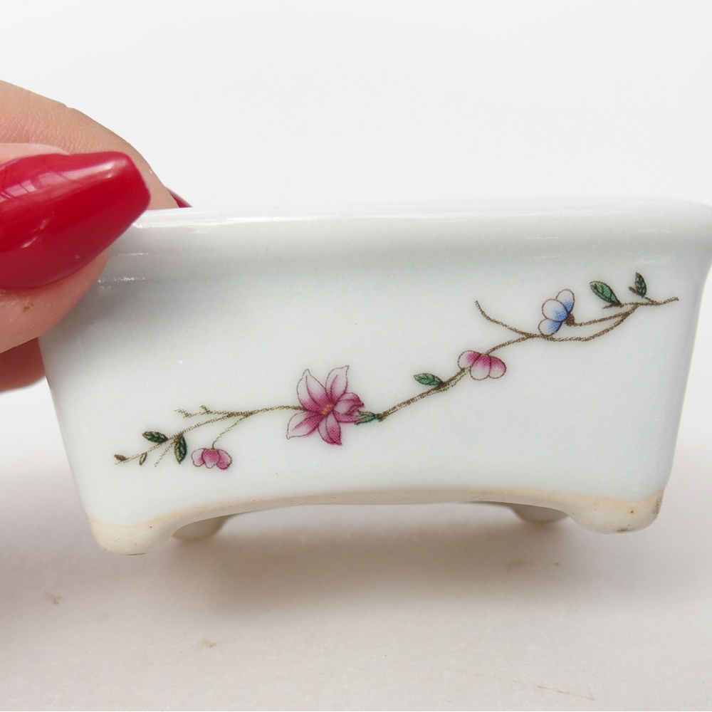 Mini bonsaischaal 8 x 6,5 x 3,5 cm, wit